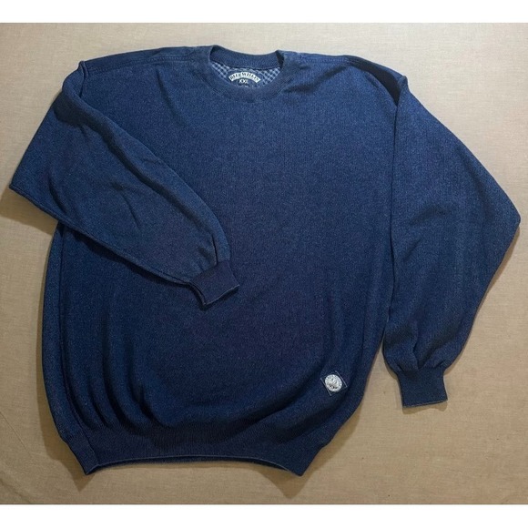 Blue Willi's Sweater Mens 2XL Blue Knit Logo Pullover Fisherman Long Sleeve. - Picture 1 of 6